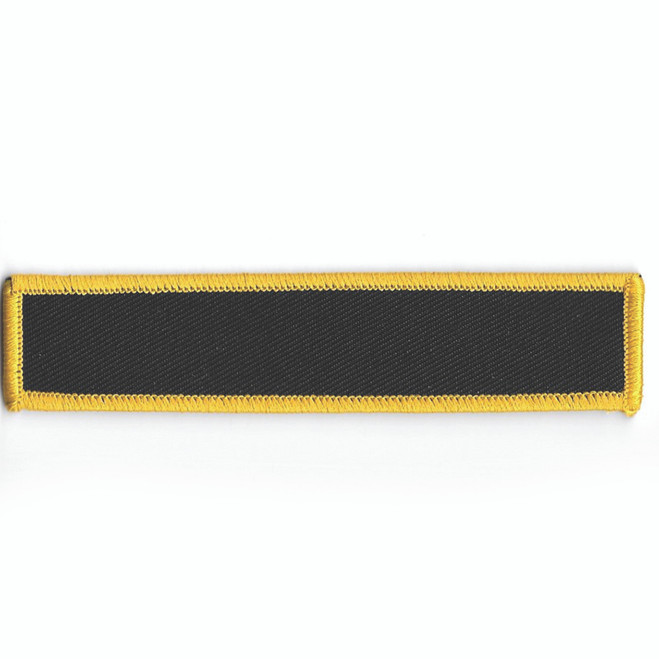 Hero's Pride 1" X 5" Black Twill Name Blank With Dark Gold Border, For West Pierce Fd