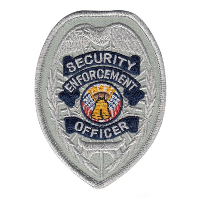Hero's Pride 2-3/8 X 3-1/2" Silver Security Enforcement Officer Badge Patch