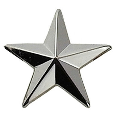 Hero's Pride 1 in. Star Pin, Pair - 1 Post & Clutch Back, Nickel