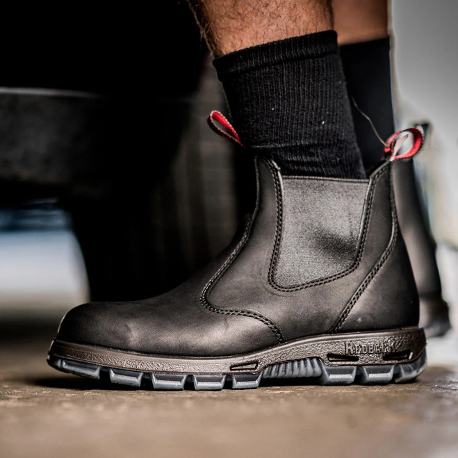 Redback Easy Escape 6 in. Slip-On Steel Toe Boots
