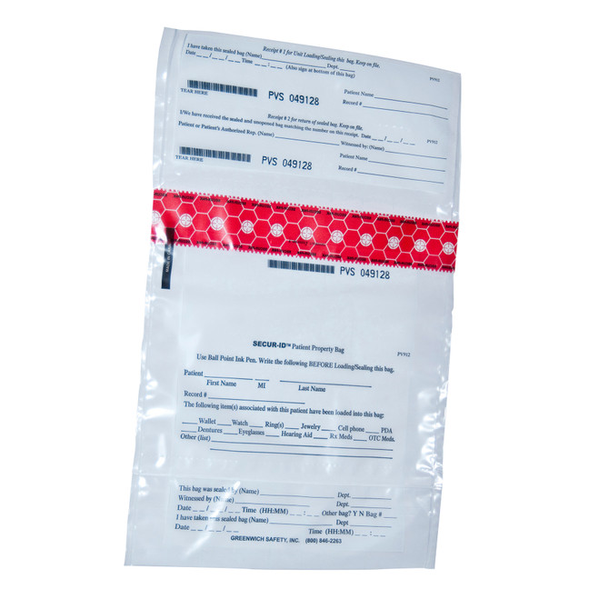 Greenwich Safety SECUR-ID Patient Property Bag Small