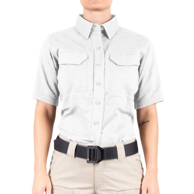 First Tactical Women's V2 Tactical Short Sleeve Shirt White 1
