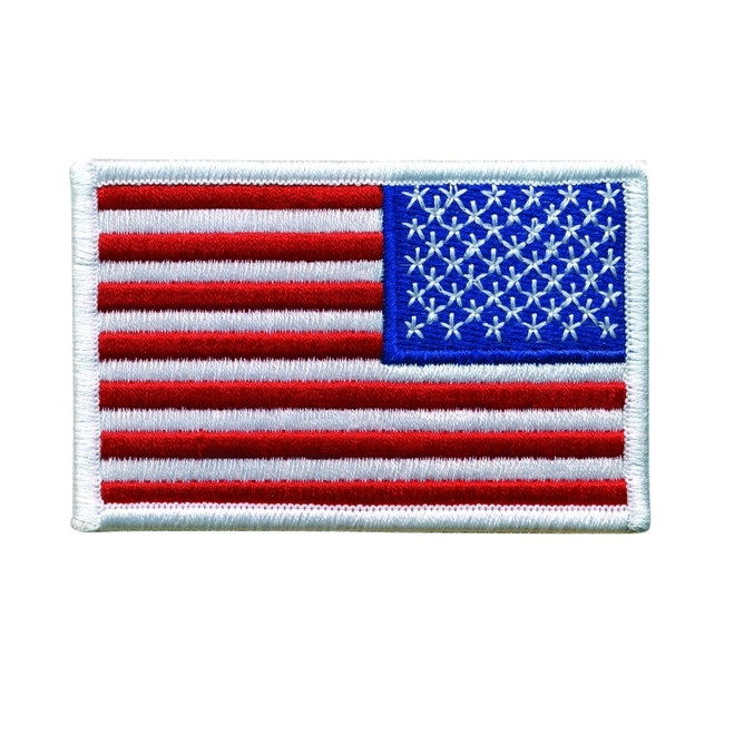 Hero's Pride Reverse U.S. Flag Patch - White Border 3-1/2 in. x 2-1/4 in.