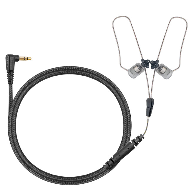 N-Ear 360 Flexo Dynamic Braided Fiber Dual Radio Earpiece - 24 in.
