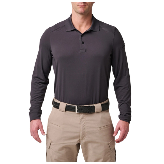 5.11 Tactical Helios Long Sleeve Polo Shirt, Charcoal
