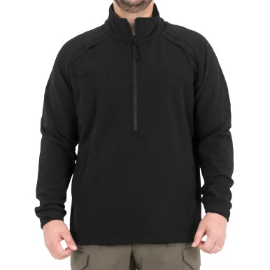 First Tactical 85/15% Nylon/Spandex Men's Tactix Softshell Pullover - PFAS, Black