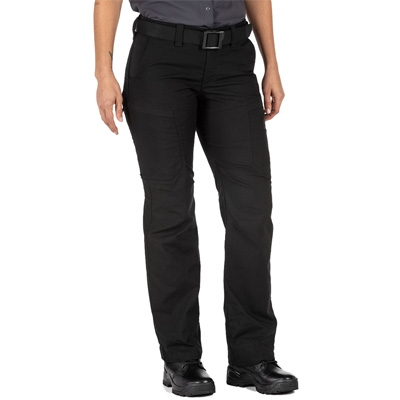 women's black pants, front view