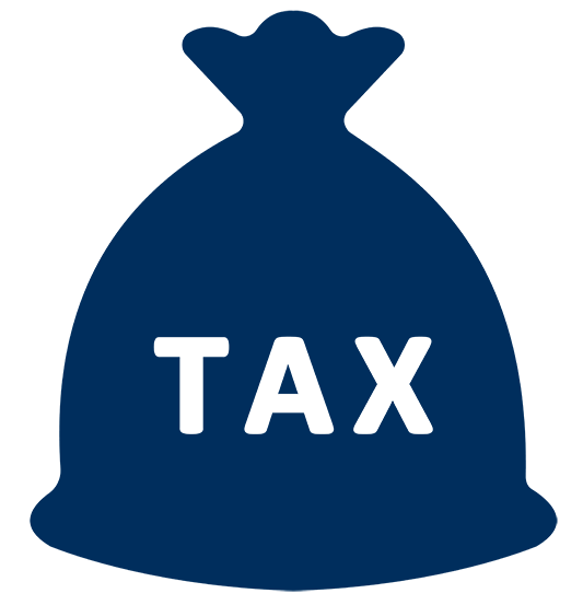 Tax icon in blue