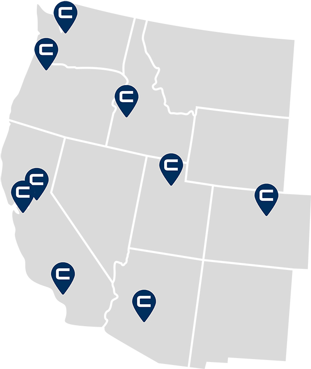 Retail Locations Map - Western United States