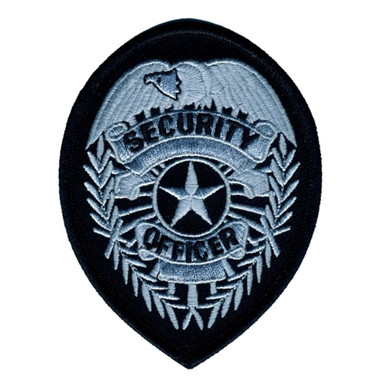 Hero's Pride 2-3/4 X 3-3/4 Silver on Black Security Officer Badge