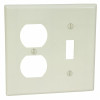 Leviton White 2-Gang 1-Toggle/1-Decorator/Rocker Wall Plate (1-Pack) - 609027