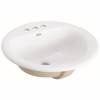 Premier Select 19 in. Round Drop-In Bathroom Sink In White