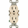 Leviton 15 Amp Residential Grade Grounding Duplex Outlet With Light Almond