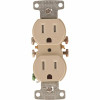Hubbell Wiring 15 Amp Self Grounding And Tamper Proof Duplex Receptacle, Ivory