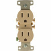 Hubbell Wiring 15 Amp Push Terminal Duplex Receptacle Ivory
