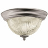 Monument Halophane Dome 13-1/2 In. Ceiling In Fixture Brushed Nickel Uses Two 60-Watt Incandescent Medium Base Lamps