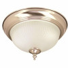 Monument 1-Light Ceiling In Fixture Brushed Nickel Interior Flush-Mount With Frosted Swirl Glass