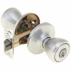 Kwikset Tylo Satin Chrome Keyed Entry Door Knob In Featuring Smartkey Security