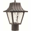 Liteco Medium 1-Light Black Outdoor Colonial Style Post Top Fixture With Clear Flemish Lenses