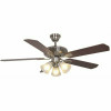 Hampton Bay Glendale 52 In. Indoor Brushed Nickel Ceiling Fan With Light Kit