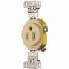 Hubbell Wiring 20 Amp 125-Volt Single Self-Ground Receptacle, Ivory