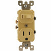 Leviton 15 Amp Commercial Grade Combination Single Pole Toggle Switch And Receptacle, Ivory