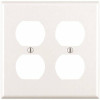 Leviton White 2-Gang Duplex Outlet Wall Plate (1-Pack) - 609024