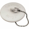 1-1/2 In. - 2 In. White Rubber Bathtub Stopper With 15 In. Metal Chain .