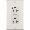 Leviton 20 Amp Self-Test Smartlockpro Hospital Grade Duplex Gfci Outlet With Led, White