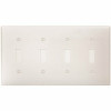 Leviton White 4-Gang Toggle Wall Plate (1-Pack) - 609015