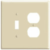 Leviton Ivory 2-Gang 1-Toggle/1-Duplex Wall Plate (1-Pack)