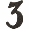 Prime-Line 3 In. House Number 3 With Nails, Black Plastic, 2 Per Pack