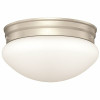 Monument Brushed Nickel Integrated Led Flushmount With White Opal Glass Shade