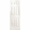 Masonite 28 in. x 80 in. 6 Panel Primed Textured Hollow Core Composite Interior Door Slab with Bore