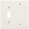 Hubbell Wiring 2-Gang White Toggle And Blank Wall Plate