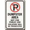 Hy-Ko 12 In. X 18 In. No Parking/Dumpster Area Not For Public Use Sign