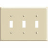 Leviton 3-Gang Midway Toggle Nylon Wall Plate, Ivory