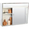 Zenith 24.38 In. X 19.5 In. Lighted Sliding Door Surface-Mount Medicine Cabinet In Chrome