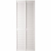 Masonite 24 In. X 80 In. Textured Full Louver Painted White Solid Core Wood Bi-Fold Door