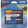 Brother 12 Mm Black On White Tape For P-Touch 8 M (2-Pack)