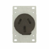 Leviton 50 Amp 125/250-Volt Shallow Flush Mounted Single Outlet, Black