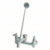 T&S 2 Handle Utility Faucet With Shut Off In Rough Chrome