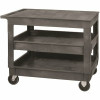 Quantum Storage Systems 550 Lbs. 40 In. X 26 In. X 32-1/2 In. Plastic 3-Shelf Flat Top Utility Cart