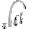 Delta Pilar Waterfall Single-Handle Standard Kitchen Faucet With Side Sprayer And Soap Dispenser In Chrome