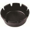 Renown Plastic Round Ashtray, 4X1-3/4 In., Black