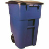 Rubbermaid Commercial Products Brute 50 Gal. Blue Rollout Trash Can With Lid