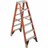 Werner 6 Ft. Fiberglass Twin Step Ladder With 375 Lbs. Load Capacity Type Iaa Duty Rating