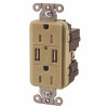 Hubbell Wiring 15 Amp Hubbell Tamper Resistant Usb Charger Duplex Receptacle, Ivory
