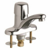 Chicago Faucets Deck Mounted 4 In. Centerset Single Handle Metering Bathroom Faucet With Chrome Plate