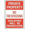 Hy-Ko 18 In. X 12 In. Aluminum Private Property No Trespassing Sign